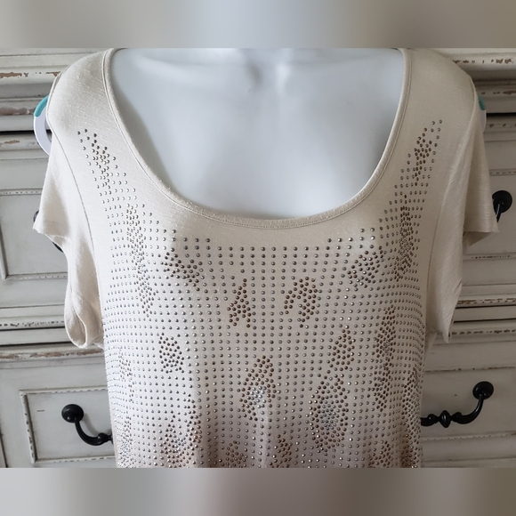 Style and Co embellished t-shirt tunic top sz L - Picture 9 of 10
